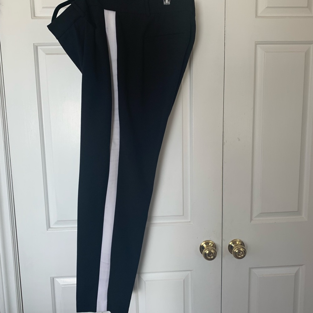 Eloquii black pant with white stripe